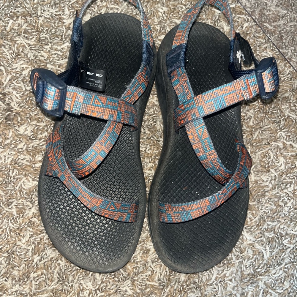 Chaco Black and Blue/Orange Sandals